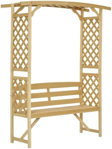 Outsunny Patio Garden Bench Arbor Arch by Outsunny