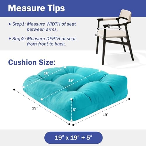Outdoor Chair Cushions Set of 4, Patio Chair Cushions - Image 2