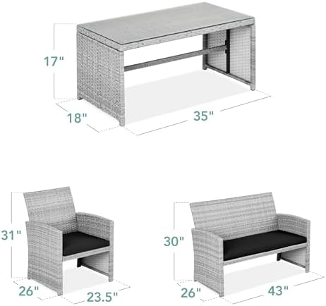 Best Choice Products 4-Piece Outdoor Wicker Patio Conversation Furniture Set - Image 4