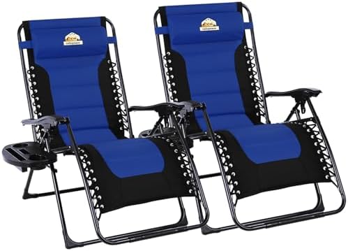 Oversized Zero Gravity Chairs Set of 2, 400-lb Capacity Recliner by ColegenceOutdoor