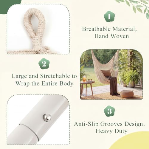 Barydat 1 Pcs Hanging Hammock Chair Boho Swing Chair - Image 3