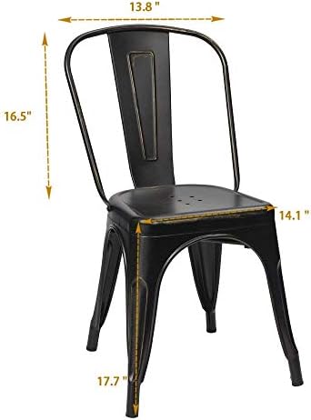Furmax Metal Dining Chair Indoor Outdoor Use Stackable Chic Side Classic - Image 3