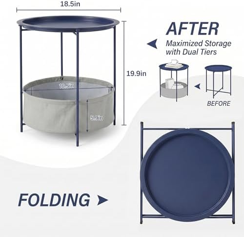 VECELO Round Side/End Table - Image 3