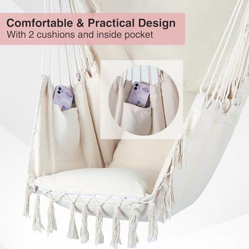 Hammock Chair with Stand, Include Hanging Swing Chair, Heavy Duty Hammock Swing - Image 4