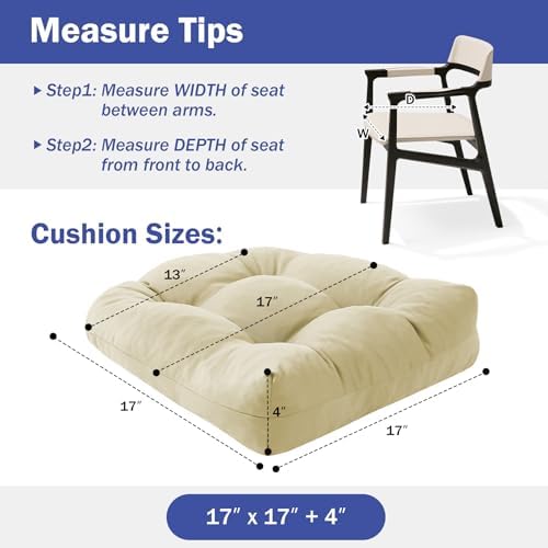 Outdoor Chair Cushions Set of 2, Patio Chair Cushions - Image 4