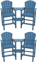 SERWALL Tall Adirondack Chairs Set of 4, HDPE Bar Height Outdoor Chairs by SERWALL