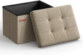SONGMICS Small Folding Storage Ottoman, 15.7 x 12.2 x 12.2 Inches by SONGMICSbySONGMICSHOME