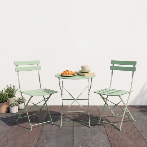 Bistro Table & Chairs Set of 2, Folding Outdoor Patio Furniture by Decksplore%E2%80%94BuiltforOutdoor