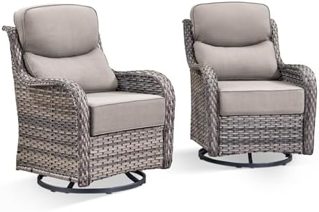 2-Piece Wicker Swivel Rocker Chairs - Image 3