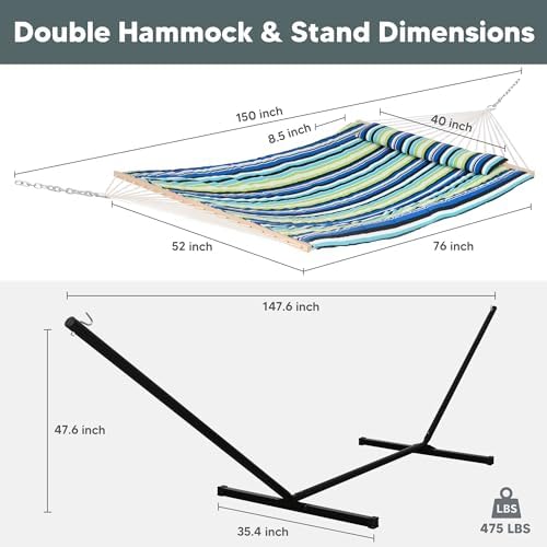 SUNCREAT Hammocks Double Cotton Rope Hammock - Image 6