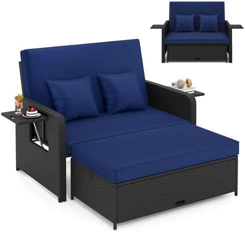 HAPPYGRILL Patio Rattan Wicker Daybed by HAPPYGRILL