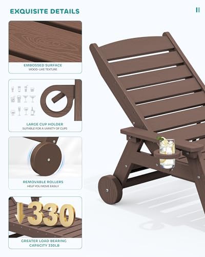 SERWALL HDPE Outdoor Chaise Lounge Set of 4 - Image 5
