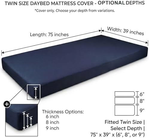 Twin Size Outdoor Swing Daybed Cushion Covers, Mattress Cover Water-Resistent - Image 2