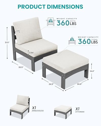 SERWALL 2 Pieces Outdoor Sofa - Image 2