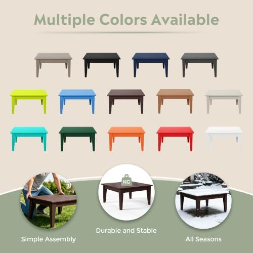 32 Inch Ashore Outdoor Coffee Table, Dark Brown - Image 6
