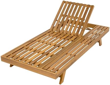 Christopher Knight Home Kayes Acacia Wood Chaise Lounge - Image 7