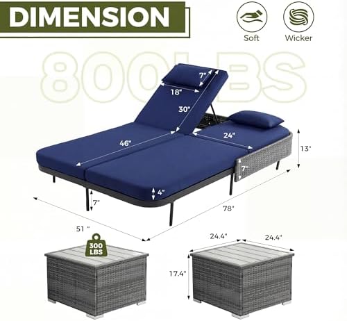 RADIATA Outdoor Double Chaise Lounge Set - Image 2