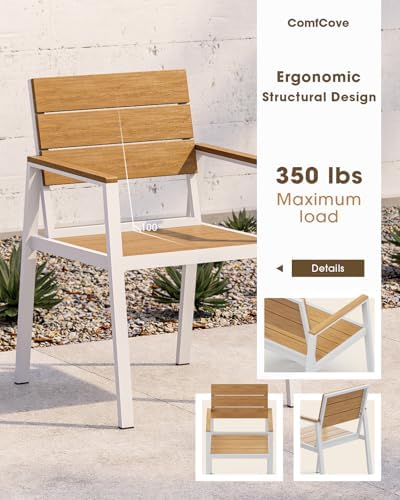 Outdoor Dining Set, Aluminum & HDPS Outdooor Table and Chairs Set - Image 5