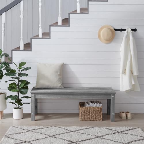 47" Outdoor Bench for 2-Person, 700 LBS Capacity, Light Grey - Image 2