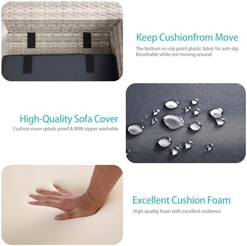 Outdoor Patio Furniture Set PE Wicker Rattan Outdoor Sectional Sofa - Image 2