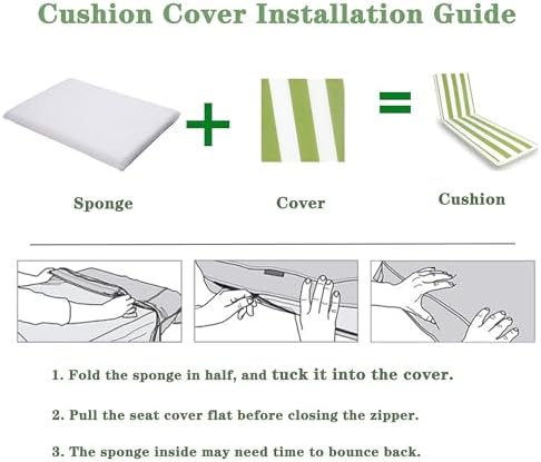 Only choice 2 Pcs Set Outdoor Lounge Chair Cushions Patio Chaise Lounge Chair - Image 6