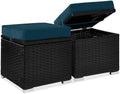 Best Choice Products Set of 2 Wicker Ottomans, Additional Seating, Side Table by BestChoiceProducts