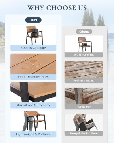 Devoko 7 Pcs Aluminum Patio Dining Sets - Image 6