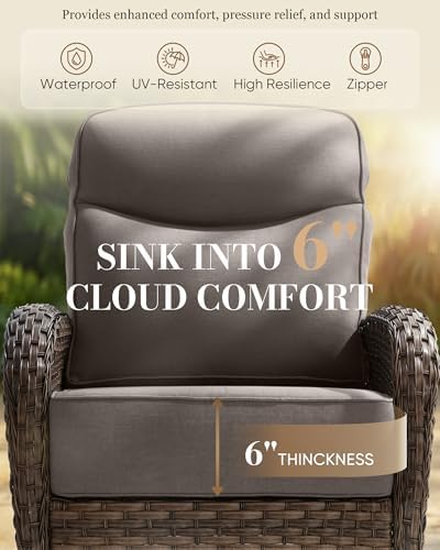 Upgraded 6“ Cushion Luxury 10 Piece Patio Furniture Set - Image 3