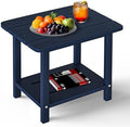 2-Tier Outdoor Side Table, HDPE Patio End Table by nevilywood