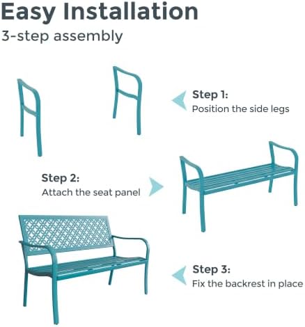Grand patio 50" Outdoor Bench, Garden Bench - Image 6