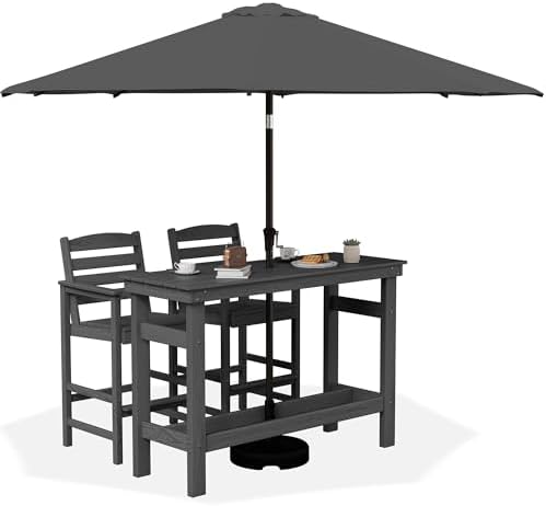 SERWALL Outdoor Bar Table and Chairs Set by SERWALL