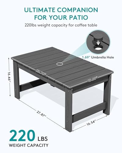 SERWALL 3-Piece Adirondack Bench Set, 2 Benches & 1 Coffee Table - Image 4
