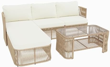VilroCaz Outdoor PE Rattan Patio Furniture Sectional Sofa Set - Image 5