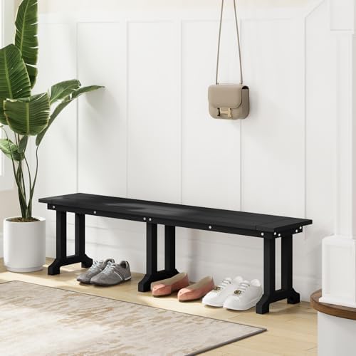 Outdoor Bench Weatherproof, Poly Lumber Backless - Image 2