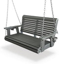 HDPE Porch Swing with 18/8 Stainless Steel Bolts, 4 FT, Stone Gray by FortuneCandy