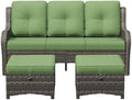 3-Piece Outdoor Couch Set, Include Wicker Patio Sofa by Gardenbee