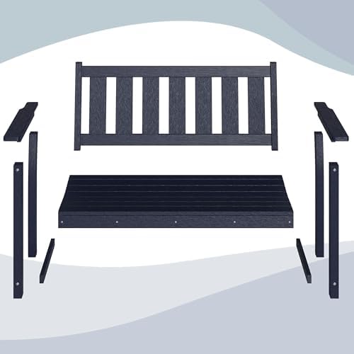 50" Poly Lumber HDPE Outdoor Bench Patio Seating, 2 Pack - Image 5