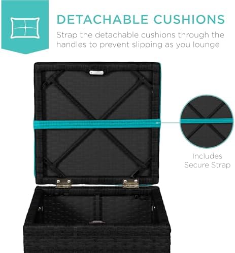 Best Choice Products Set of 2 Wicker Ottomans, Additional Seating, Side Table - Image 6