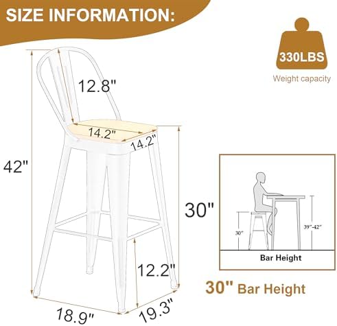 Metal Bar Stools Set of 4 - Image 2