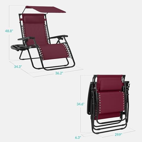 Best Choice Products Oversized Zero Gravity Chair Recliner w/ Canopy - Image 2