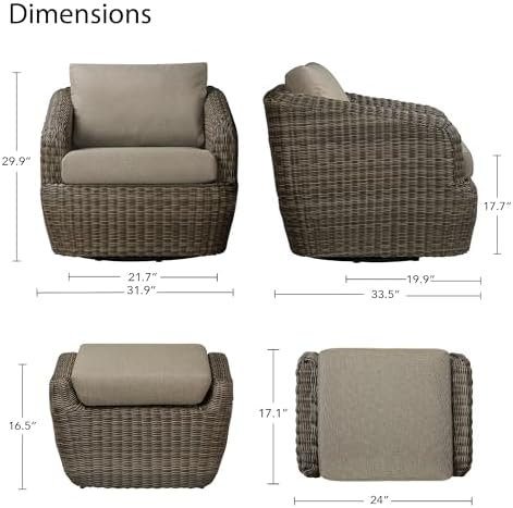 CHITA Patio Wicker Swivel Chairs - Image 6