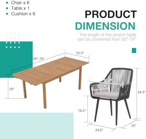 Patiorama 7 Piece Outdoor Dining Set - Image 2