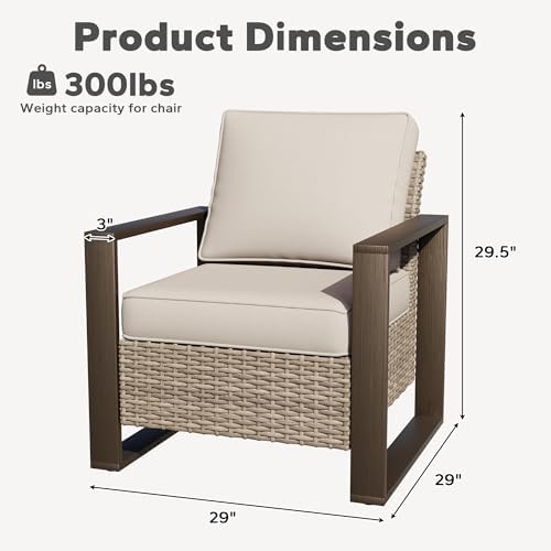 Outdoor Patio Chairs Set, 2 Pieces Wicker Rattan Chairs - Image 2