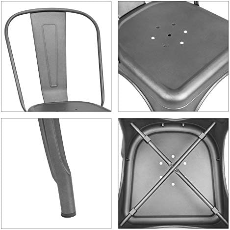 Furmax Metal Dining Chairs Set of 4, - Image 4