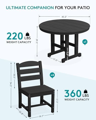 SERWALL 5-Piece Patio Dining Set - Image 3