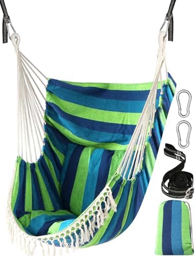 Chihee Hammock Chair with Strong Webbing Straps Hooks Suspension 2 Cushions by Chihee