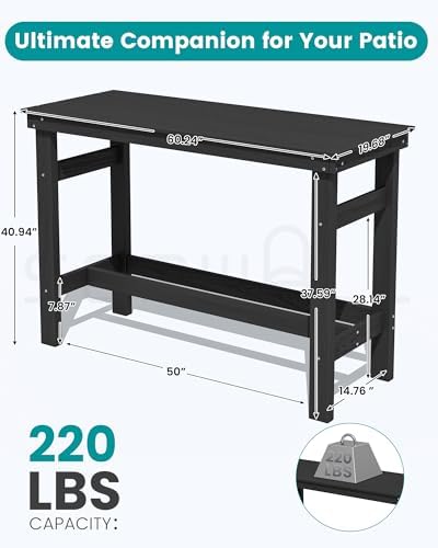 SERWALL 41" HDPE Outdoor Bar Table - Image 5