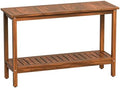 SUPER DEAL 2-Tier Solid Wood Side Table, Outdoor Console Table by Superdeal