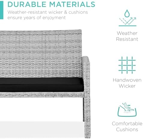 Best Choice Products 4-Piece Outdoor Wicker Patio Conversation Furniture Set - Image 5