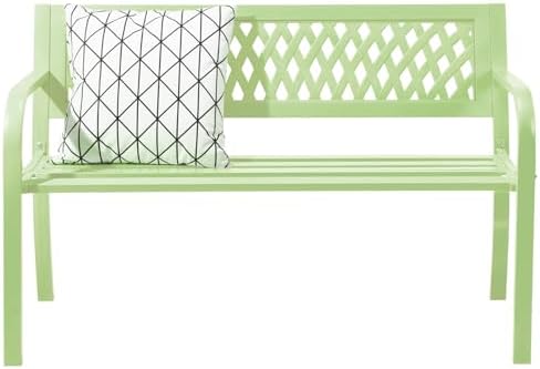 VINGLI 47'' Outdoor Bench, Weather Resistant Garden Patio Bench Powder Coated by VINGLI
